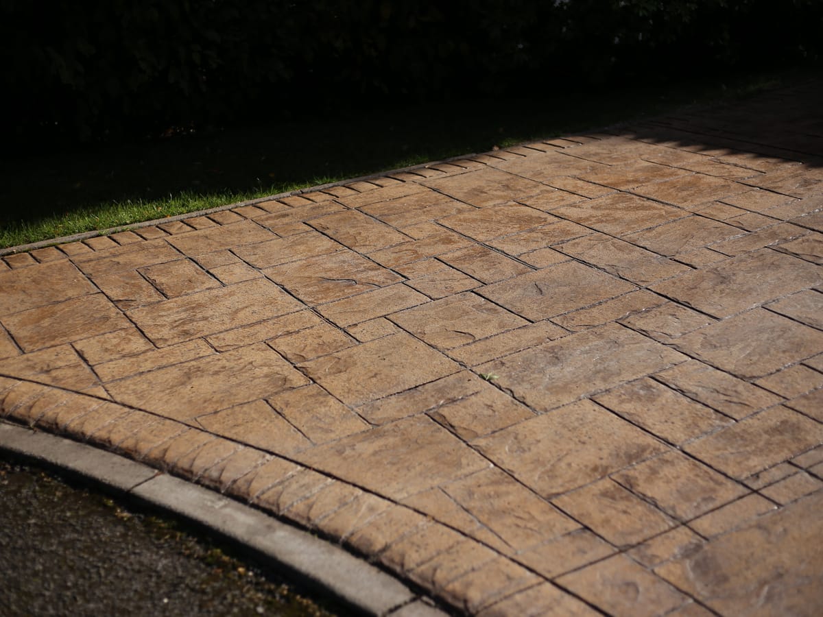Imprinted concrete driveway